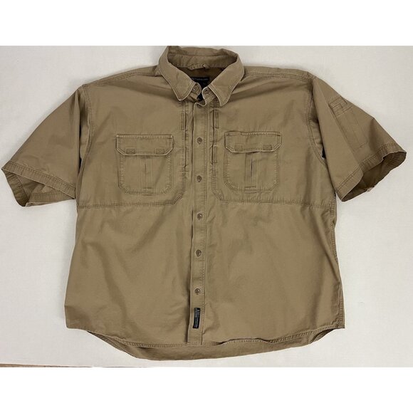 5.11 Tactical Series Men's 3XL Short Sleeve Shirt 100% Cotton Canvas Vented - Picture 1 of 3